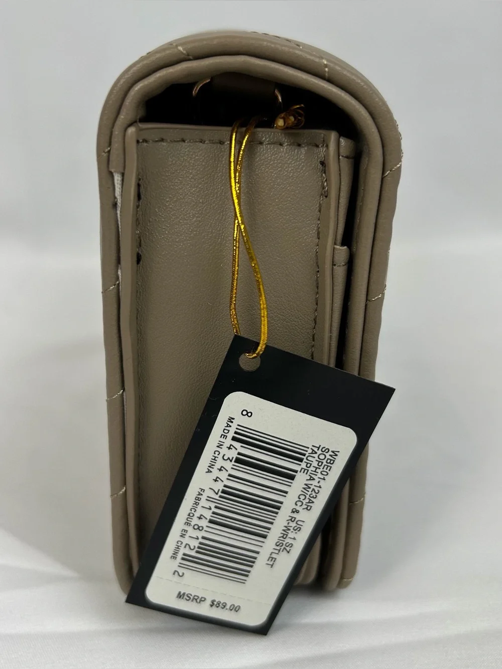 *NEW* Bebe Sophia Clutch Wristlet Purse w/ Crossbody Strap & Wallet Taupe